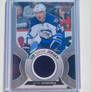 Mark Scheifele Upper Deck Game-Used Jersey Card Winnipeg Jets 2017/18